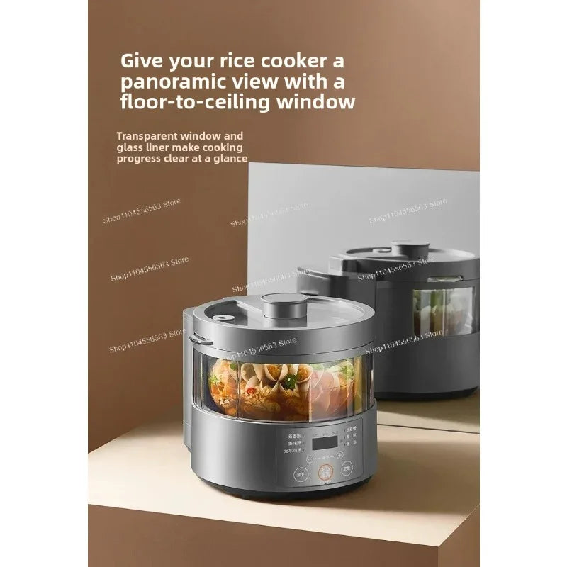 Smart 3L Electric Rice Cooker with Glass Lid