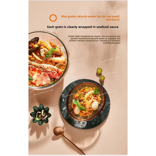 Smart 3L Electric Rice Cooker with Glass Lid