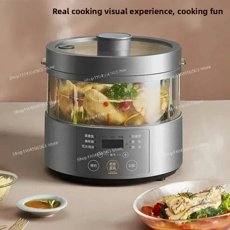 Smart 3L Electric Rice Cooker with Glass Lid